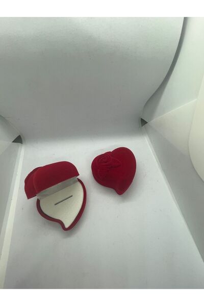 JUPİTER HOME Kırmızı Güllü Kutu Desenli Yüzük Kutusu Svgiliye Arkadaşa Hediye