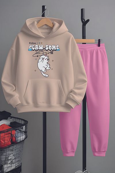 MYADA Set de sus și de jos cu imprimeu Unicorn Cat în stil premium 22916