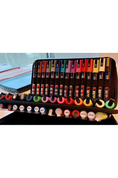 Uni Posca Set of 60 - Pc-1M 20 Pieces, Pc-3M 20 Pieces, Pc-5M 20 Pieces