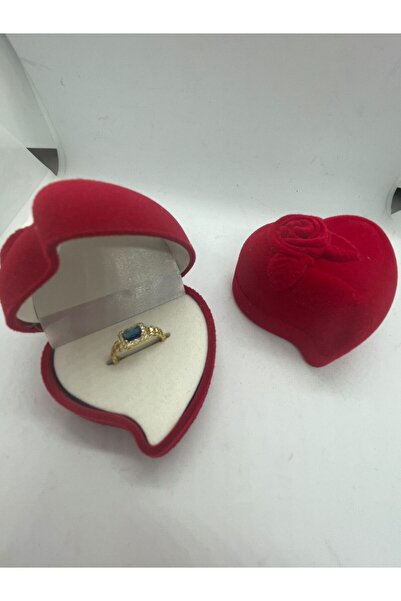 JUPİTER HOME Kırmızı Güllü Kutu Gül Desenli Altın Renkte Ayarlanabilir Sarı Mor Yüzük 14 Şubat Sevgiliye Hediye