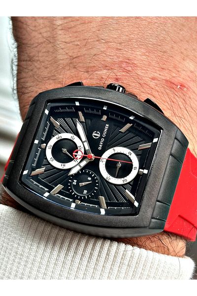 DAVID GUNER Function Red Color Silicone Cord Men's Wrist Watch 8486Zp2