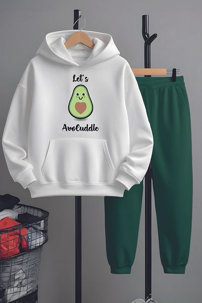 MYADA Premium Avocado Printed Bottom Top Tracksuit Set 22881