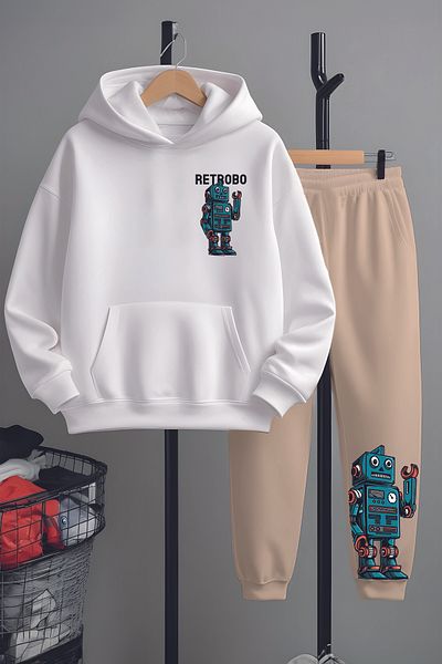 MYADA Set de treninguri de sus și de jos cu imprimeu Robo retro premium 22794
