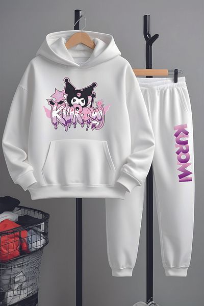 MYADA Premium Graffi Kuromi Printed Bottom Top Tracksuit Set 23408