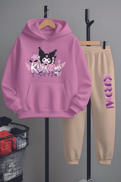 MYADA Premium Graffi Kuromi Printed Bottom Top Tracksuit Set 23408