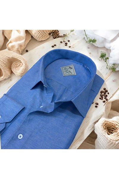EREN STYLE Cămașă unisex cu mânecă lungă Oxford din bumbac (forma obișnuită)