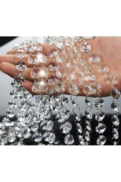 Genel Markalar Avize Taşı 14 Mm Optacon Krom Halkalı Şeffaf Renk (200 Adetli)