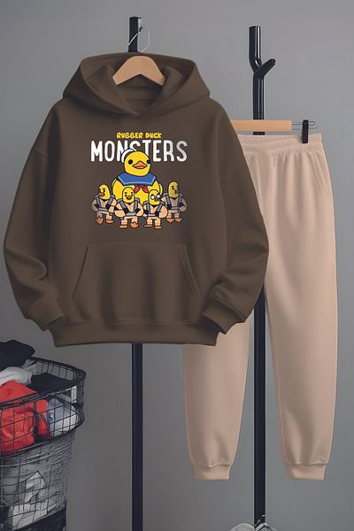 MYADA Комплект спортен екип Premium Rubber Duck Monsters Printed Bottom Top 22895