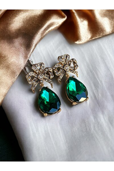 FAYRA ACCESSORIES أقراط على شكل فيونكة من حجر الزركون