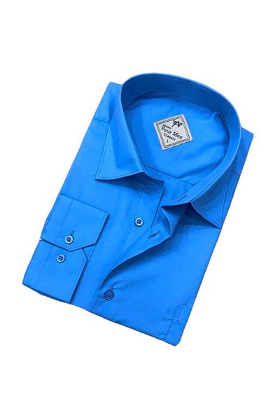 EREN STYLE Cămașă unisex cu mânecă lungă Oxford din bumbac (cadrare standard)