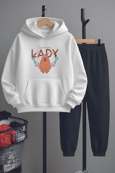 MYADA Capybara Lady Printed Premium Tracksuit Set - 22994