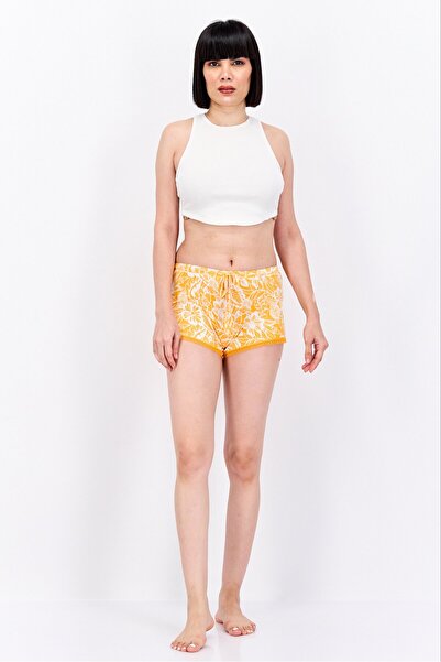 Undiz Women Allover Print Pajama Shorts, Yellow Combo