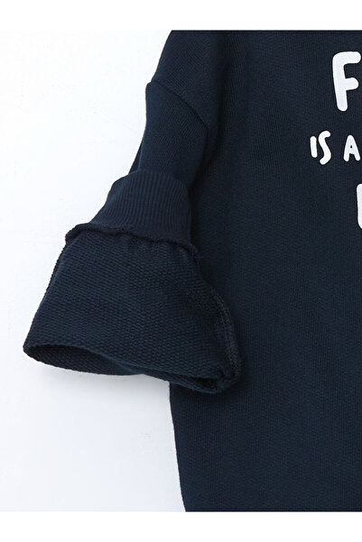 LC Waikiki LCW Kids Bisiklet Yaka Baskılı Kalın Erkek Çocuk Sweatshirt