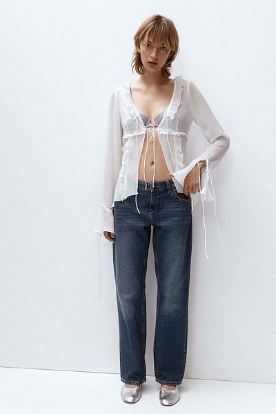 H&M جينز مستقيم منخفض