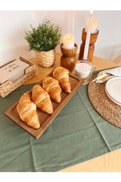 Sillage Home 2-Piece Natural Wood Booster Stand, Wooden Rectangular and Round Presentation Holder