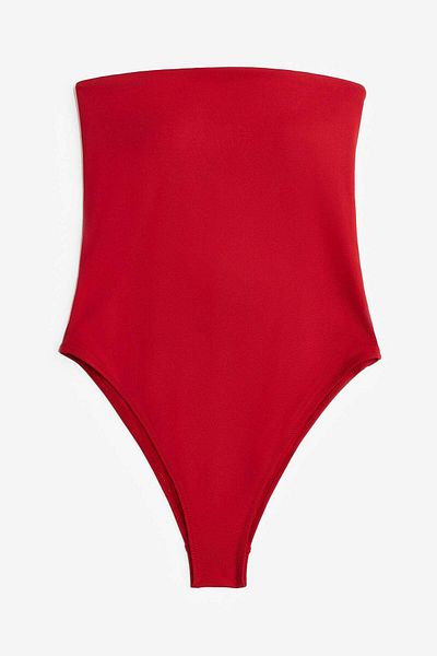 H&M Padded-cup High-leg Bandeau swimsuit