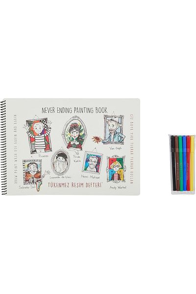 STOREMAX Ntwork Children's Funny Matte Ballpoint Painting Notebook 4 25X35Cm & 6Pcs Felt Tip Pen Art 1087243