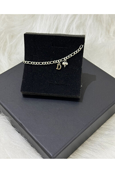 Hediyedukkani Double Color Steel Bracelet - Letter and Heart Detail, Dear Friend