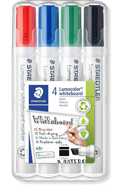 STOREMAX Svticaret 351 B Wp4 Lumocolor Whiteboard Marker Cut Tip 25 mm Set of 4 Mhm 1053513