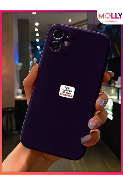 Molly حافظة سيليكون مخملية لهاتف آيفون 11 باللون الأرجواني العميق مع زاوية مر...