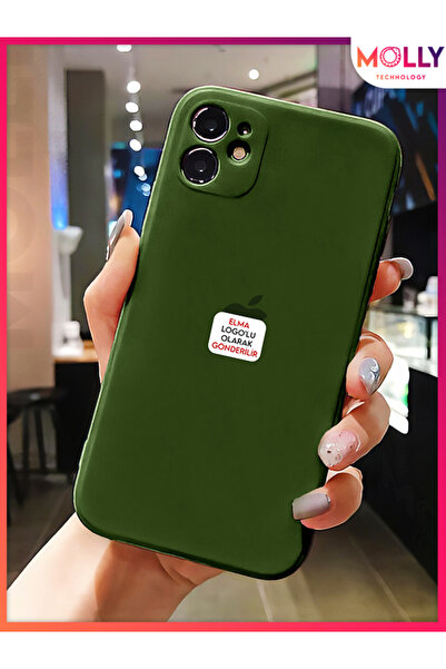 Molly غطاء حماية من السيليكون المخملي السائل ذو الزاوية المربعة باللون الأخضر...