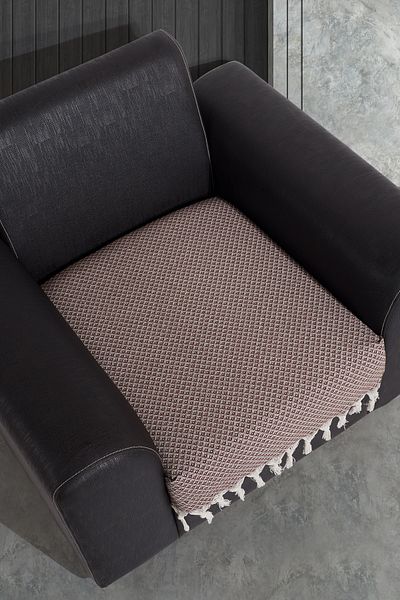 LADYNİL Coffee Color 100% Cotton Fringed Covering Cover - 70X95 cm Armchair Seat Shawl