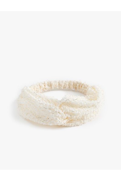 Koton Glittery Textured Hair Band - Knot Detailed