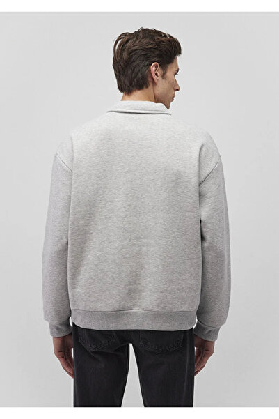 Mavi Mühür Logo Baskılı Gri Sweatshirt 0s10256-80196