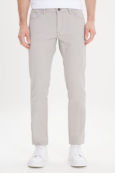 ALTINYILDIZ CLASSICS Men's Stone Slim Fit Narrow Cut 5 Pocket Dobby Flexible Trousers
