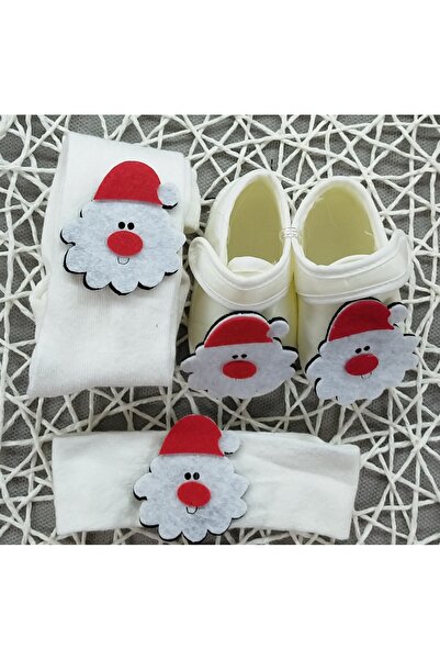 ÖZKARDEŞLER BABY Bebek Ayakkabı & Saç Bandı & Kilotlu çorap keçe füğürlü 3lü set