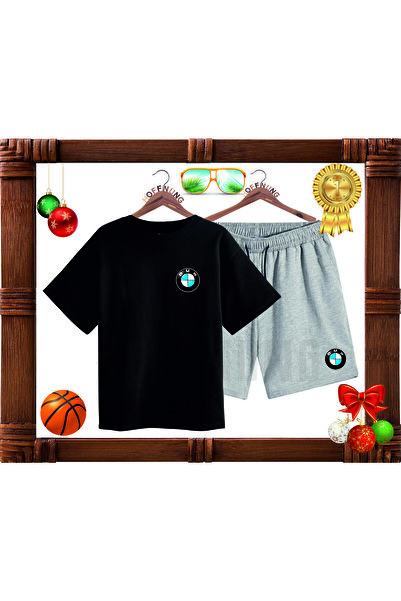 HOFFNUNG Pantaloni scurți complet Îmbrăcăminte sport cu imprimeu mașină Set de vară supradimensionat