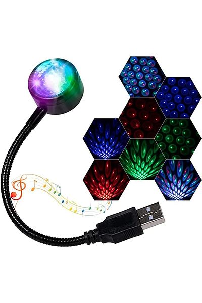 COOYA USB Projector Night Light, 4 Colors, 9 Functional Modes, for Car Decor, Ceiling, Bedroom