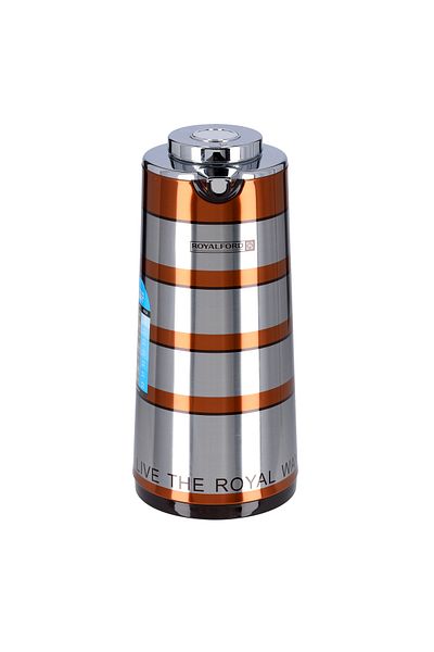 ROYALFORD RF9588 - Double Wall Golden Figured Vacuum Flask | 1.3 L
