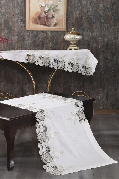 Nazik Home مجموعة غطاء غرفة المعيشة المكونة من 5 قطع من الدانتيل المقاوم للبق...