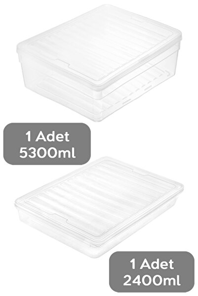 Meleni Home Set of 2 Supply Storage Containers - Clear Lid, Microwave Compatible Organizer XL