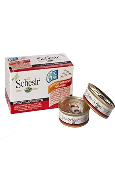 Schesir Multipack Prawns Konserve Kedi Maması 1 Adet 6x50 Gr