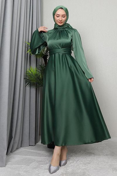 GİYZAMİLA Nazli Hijab Dress Khaki