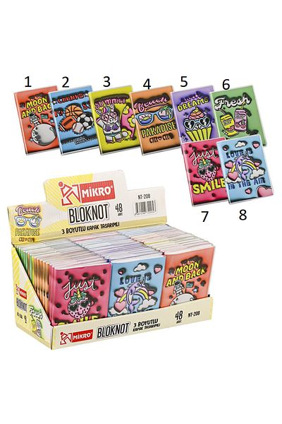 Mikro Blocnotes 64 coli 128 pagini Blocnotes cu rigle 9x13 cm