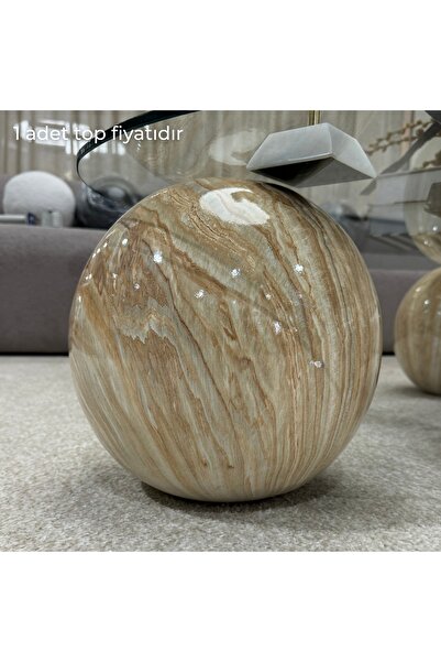 Velura Home & Living Traverten Mermer Desen Kaplama Top Sehpa & Sehpa Ayağı &...