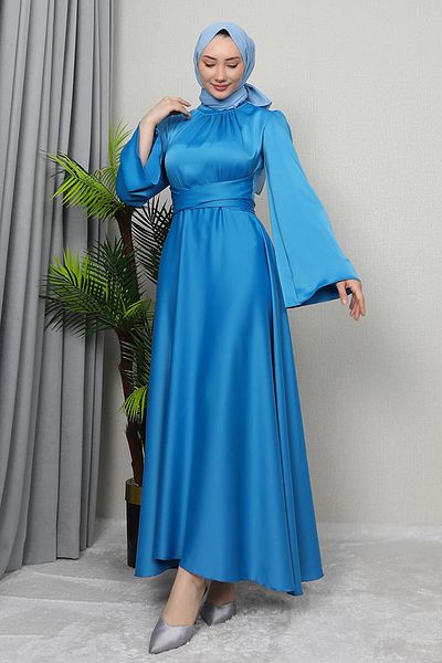 GİZ AGİYİM Μπλε του ουρανού Nazli Hijab Φόρεμα