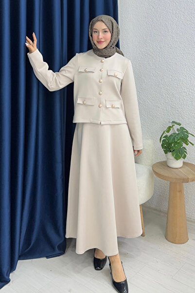lurex moda Dört Kapaklı Etek Takım