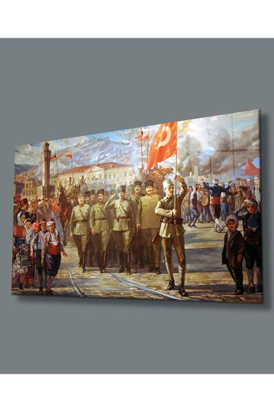 idealizbiz Ataturk Glass Painting 4mm Sticlă temperată durabilă, Ataturk Glass Wall Art