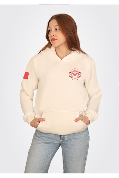 Chicheva 112 Emergency Health Women's Hooded Off-White Fleece Sweatshirt