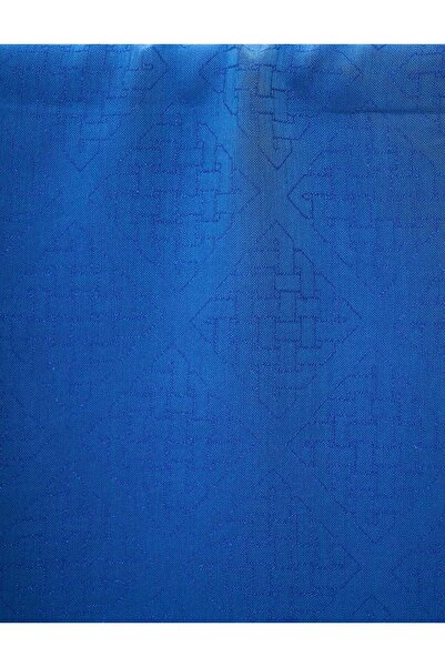 Kayra Indigo Geometric Patterned Cotton Blend Shawl