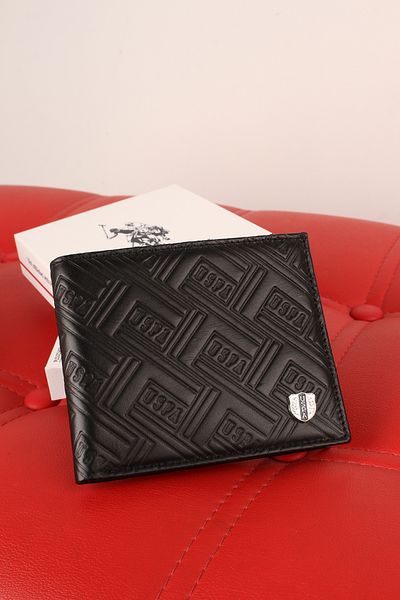 U.S. Polo Assn. BAZA. POLO ASSN. 24022-24023-24630 Suport card portofel negru din piele naturală