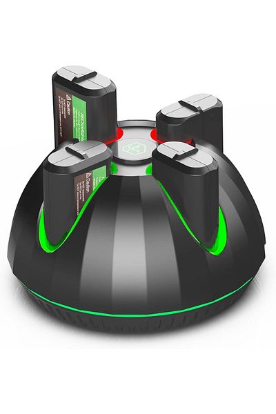 COOYA 4x1100mAhXbox Controller Battery Pack,Rechargeable Battery Kit with 4-Slot Station ,Type-C Cable
