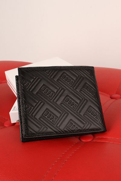 U.S. Polo Assn. BAZA. POLO ASSN. 24022-24023-24630 Suport card portofel negru din piele naturală