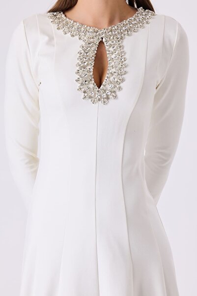 FEVER Taşlı kloş etekli elbise