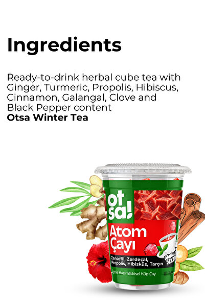 Otsa Zencefil Özlü, Hibiskus, Tarçın ve Zerdeçal Harmanlı, Doğal ve Enerji Verici Atom Çayı – 170 g