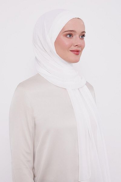 Levidor Şal practic din şifon cu capcană albă